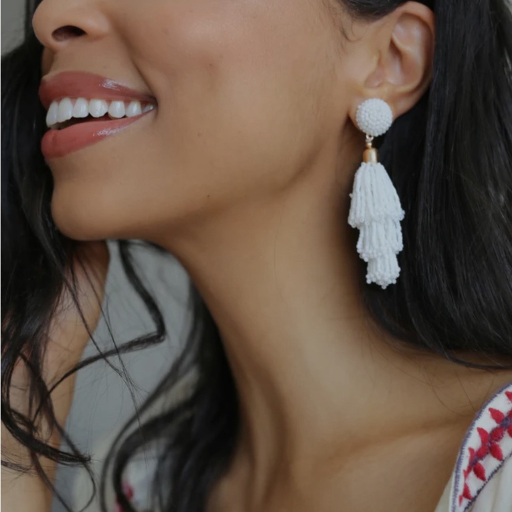 Panacea Beaded Tassel Earrings NWT